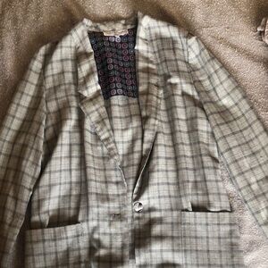 Women’s Gray Plaid Blazer